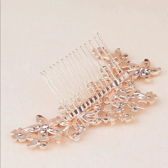 2/$25❤️Bridal Hair Crystal Rhinestone Pearls Hair Accessory Hair Comb Clip - Picture 3 of 3